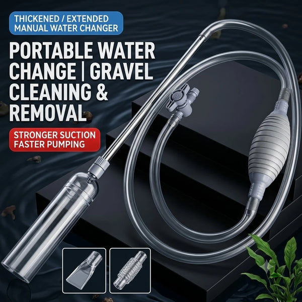 Outil portable de changement d'eau manuel avec tuyau et buse épaissie pour le nettoyage et l'enlèvement de gravier
