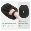Guantes reutilizables negros para quitar el pelo de mascotas, mostrados en uso y vista aislada