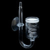 Clear glass aquarium CO2 diffuser with a suction cup and coiled tubing