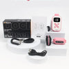A package includes a DogLINsen training collar, a remote, and accessories for dog training.
