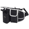 Black hands-free dog walking belt with storage pockets and bungee leash