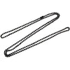 A set of black plated ball bead necklaces laid out on a white background.