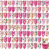 A pack of 100 dog bandanas featuring various holiday and party themed donut prints.