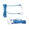 Blue cotton rope dog spring pole toy with metal clasps