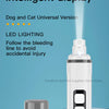 A white pet nail polish remover bottle with an intelligent LED display is shown on a blue surface.