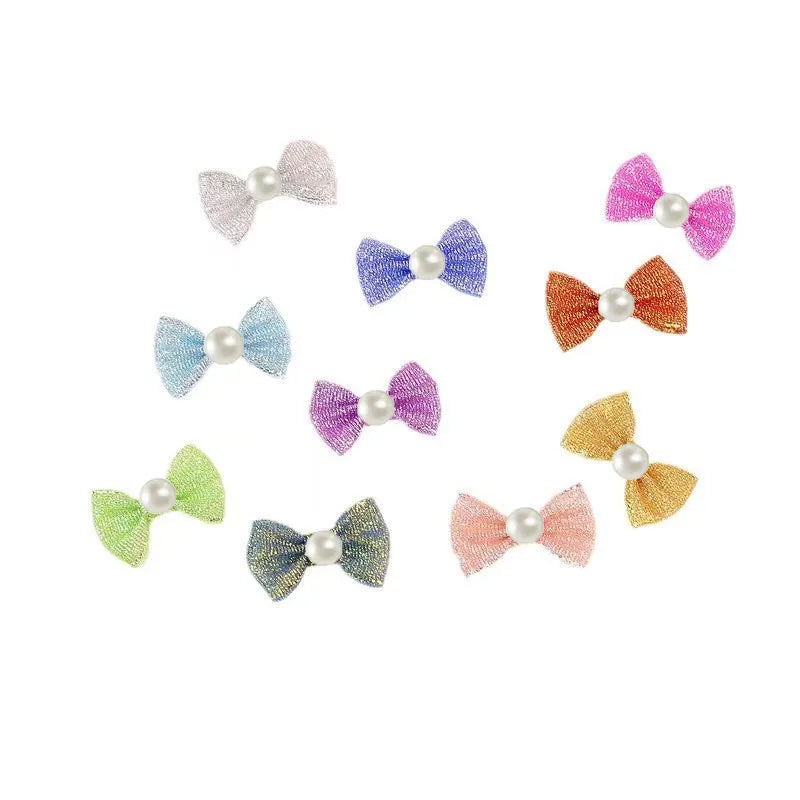 Set aus 30 Hundeknoten-Bow-Knötchen in verschiedenen Farben (rosa, lila, blau, orange) für das Tierpflegegrooming