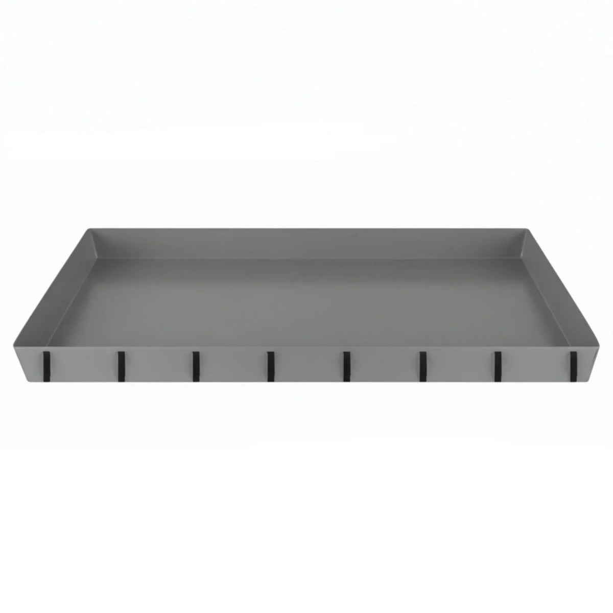 A rectangular PVC cage liner with multiple drainage slots for small pets.