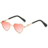 Pink heart-shaped pet sunglasses with gold-toned metal frames for cats and dogs