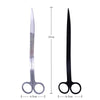 Stainless steel aquarium cleaning tool set featuring two pairs of scissors with handles and blades