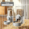 Bol distributeur automatique pour animaux gris avec diverses compartiments de nourriture et une base.