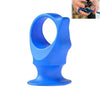A bright blue silicone pet toothbrush designed for dogs and cats.