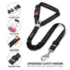 Automatic retractable dog leash with buckle and elastic buffer shown with various components.