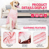 Pink dog post-operative clothing featuring lick-proof fabric, tail back bonding, and high bounce suit.