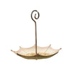 An umbrella-shaped hanging bird feeder made of wire, designed for wild birds.