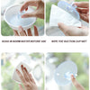 Instructions showing how to use suction cups: soak in warm water, wipe wet, clean glass, and squeeze the cup forcefully.