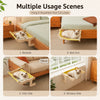 A versatile cat hammock and bed shown in four usage scenes: bedside, bed end, sofa side, and window side.
