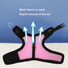 Pink mesh pet harness and leash set used for rapid removal of hot air