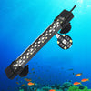 Schwarze programmierbare LED-Aquarienbeleuchtung, die Wasserpflanzen unter Wasser beleuchtet.