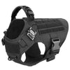 Black durable dog harness and leash set for training and walking