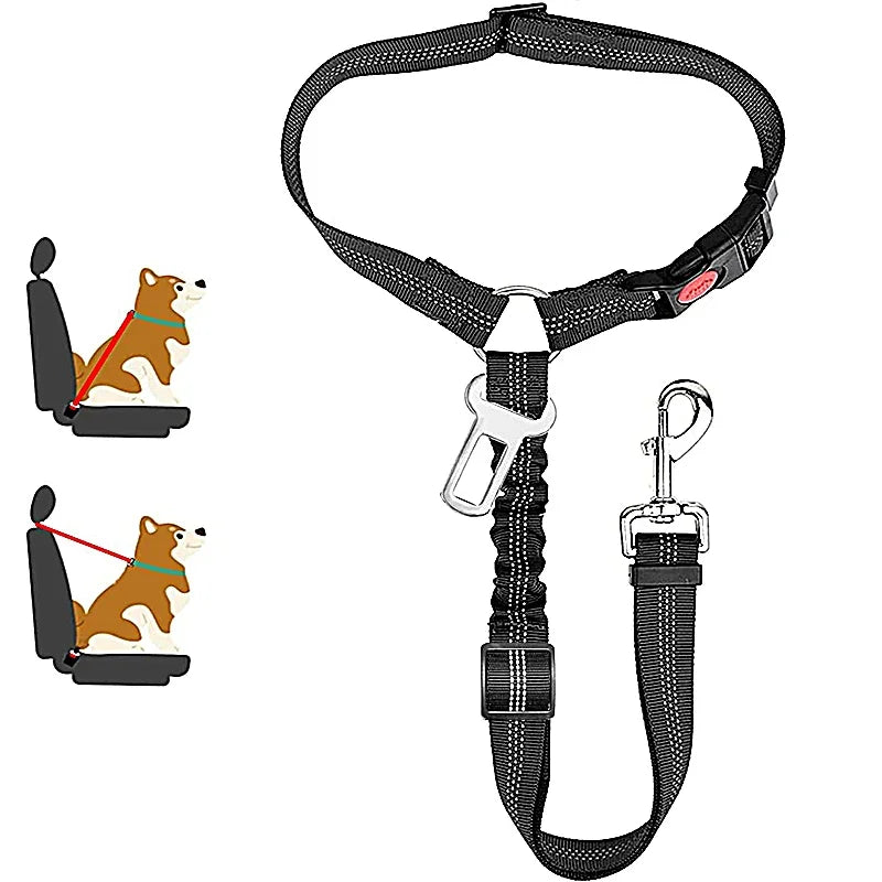 Arnés de mascota negro ajustable para perros y gatitos con clip.
