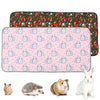 A set of reusable absorbent cage liners featuring various small mammals including guinea pigs and a hedgehog.