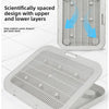 A white dual-layer cat litter mat with a removable anti-slip base shown in two views.