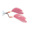 Feuilles de lotus simulées pour poissons betta avec des rayures roses et blanches.