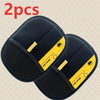 Two black double-sided pet hair removal gloves with yellow accents shown on a light background.