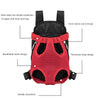 Sac à dos respirant rouge en maille pour chiens et chats avec double protection.