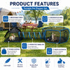 A portable pet playpen set featuring breathable mesh, an interactive tunnel, and a foldable design for small pets.