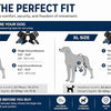 Diagram showing how to measure a dog for a perfect fit using a soft measuring tape for a heavy duty dog rear leg support harn