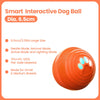 Orange intelligente interaktive Hundeball mit Pfotenspuren-Design in Nahaufnahme.