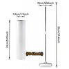 A white extendable pet hair lint roller with a 25cm handle and a 95cm total length, shown next to a refill roll.