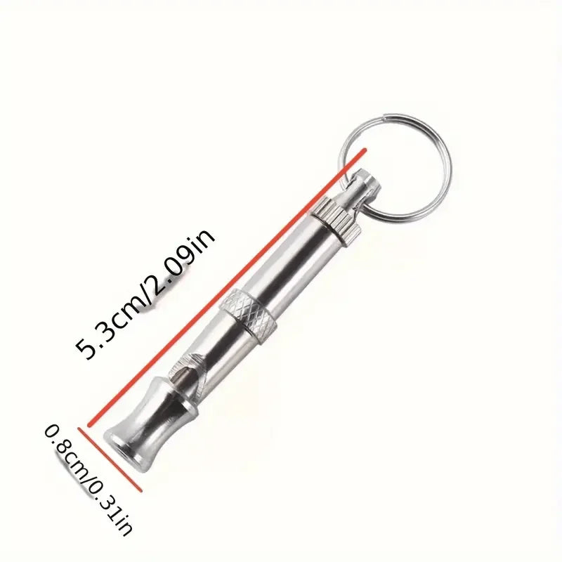 Sifflet pour chien en acier inoxydable avec anneau métallique pour rappel de l'animal