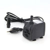 Pompe submersible noire avec cordon et connecteur pour aquariums et fontaines