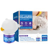 A box and diffuser kit for a cat calming pheromone diffuser with a kitten sleeping nearby.
