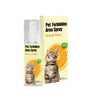 A bottle of Pet Forbidden Area Spray with orange flavor and a box for cats