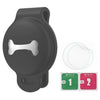 A black silicone airtag holder designed to secure pet collars for tracking.