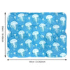 Light blue self-cooling pet mat with a leakproof cover featuring jellyfish-like patterns