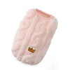 A pink, fluffy fleece pullover sweatshirt for small dogs and cats.