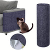 A dark gray cylindrical cat scratching mat and a flat rectangular mat with a cat sitting on it.