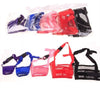 A collection of adjustable breathable dog muzzles in various colors including blue pink red and black