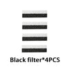 Cuatro filtros negros para una fuente de agua automática para mascotas