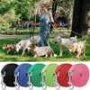 A collection of durable nylon dog training leashes in various colors including black, blue, green, and red.
