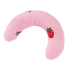 Oreiller pour animaux rose et duveteux, en forme de joint courbé, pour soulager les douleurs articulaires et la fatigue