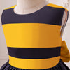 Haut sans manches rayé jaune et noir pour une robe de fille