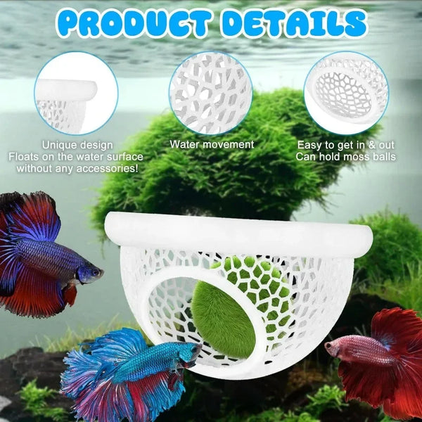 White acrylic betta hideout hammock with a feeding ring for ornamental fish
