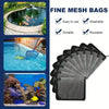 A stack of black fine mesh bags with zippers used for aquarium filtration media.