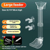 Transparent acrylic large feeder with a cylinder hanging angle and suction cup fixation for fish food