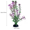 Plante décorative aquatique artificielle en pot aux feuilles et tiges violettes.